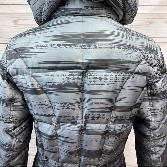 Eddie Bauer Lodge Geometric Ombre Quilted Goose Down Puffer Hooded Parka Coat - Picture 15 of 15